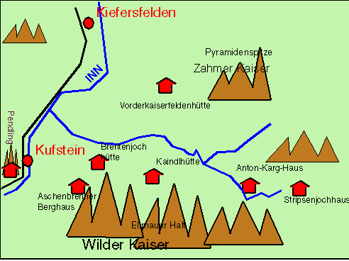 Skizze des Kaisergebirges